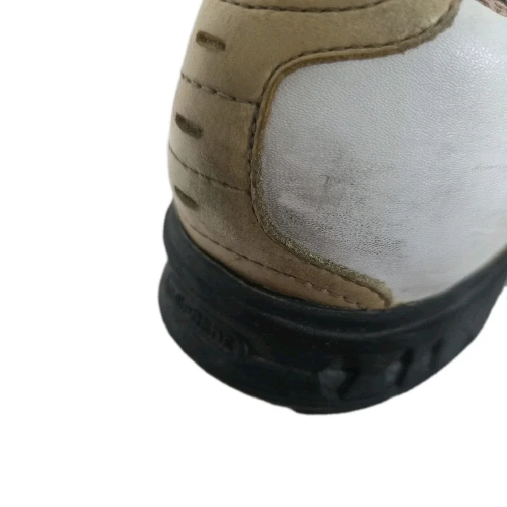 Adidas Z-Traxion Mens Golf Shoes Size 10 - White/Tan Leather Cleats (Beginner/Be